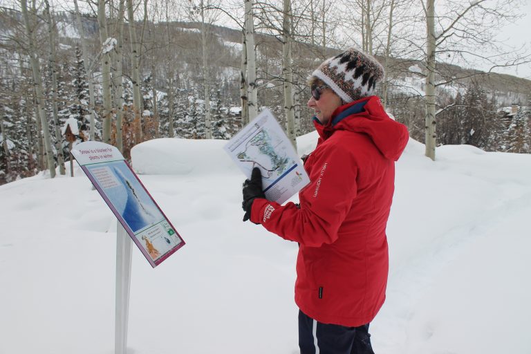 Enjoying Winter Trail Hike at Betty Ford Alpine Gardens