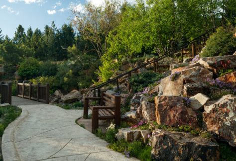 Pathways and signage in Betty Ford Alpine Gardens