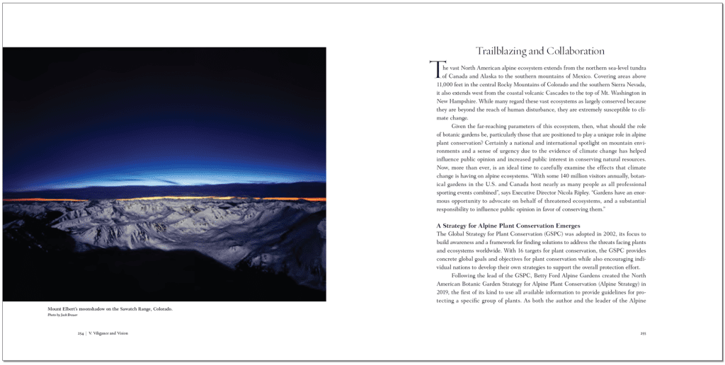 On The Roof of the Rocky Mountains - book spread - Betty Ford Alpine Gardens